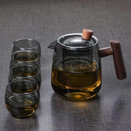 禮品訂造玻璃耐熱茶水分離茶具套裝紀念品
