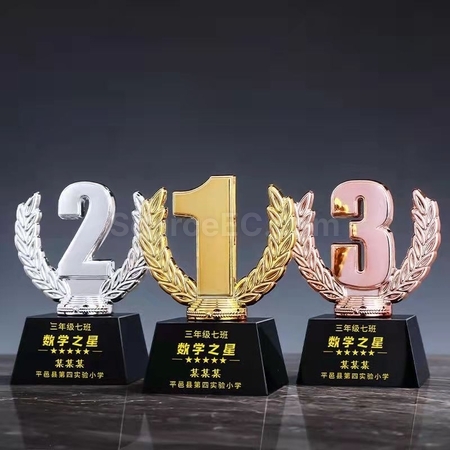禮品訂造小號金銀銅水晶獎座紀念品