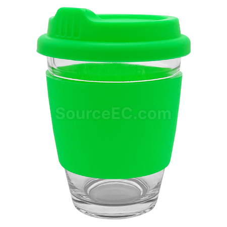 禮品訂造玻璃咖啡杯-矽膠帶紀念品