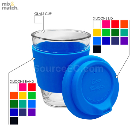 禮品訂造玻璃咖啡杯-矽膠帶紀念品