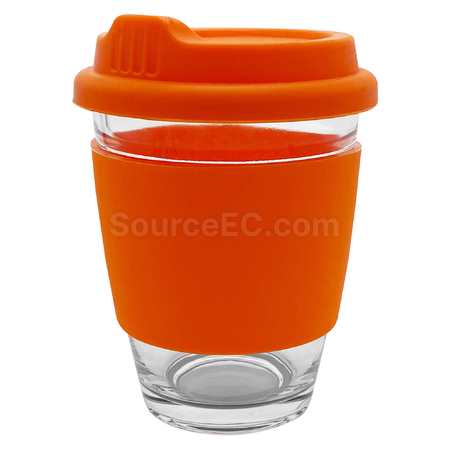 禮品訂造玻璃咖啡杯-矽膠帶紀念品