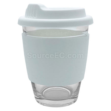 禮品訂造玻璃咖啡杯-矽膠帶紀念品
