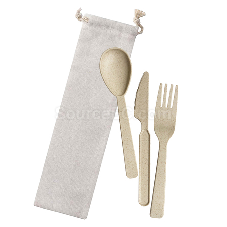 禮品訂造袋裝小麥秸稈餐具紀念品