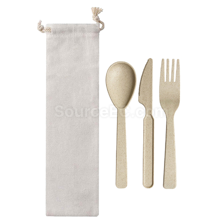 禮品訂造袋裝小麥秸稈餐具紀念品