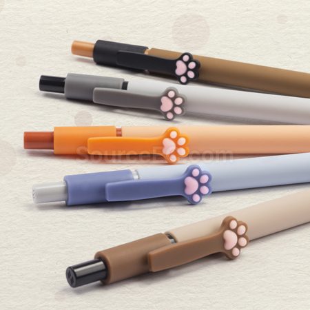 禮品訂造貓爪卡通按動中性筆紀念品