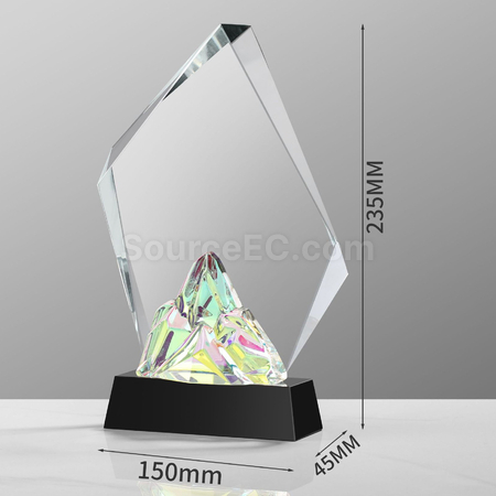 禮品訂造炫彩變色水晶獎座紀念品