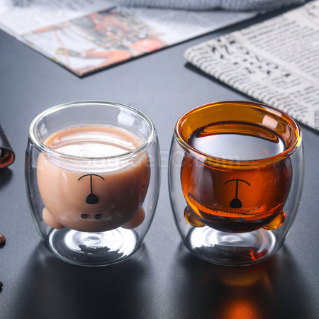 禮品訂造卡通雙層玻璃杯紀念品