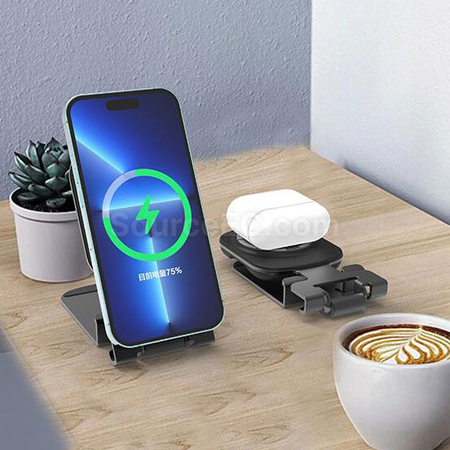 禮品訂造三合一無線充電磁吸手機支架紀念品