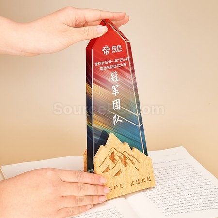 禮品訂造木水晶獎座紀念品