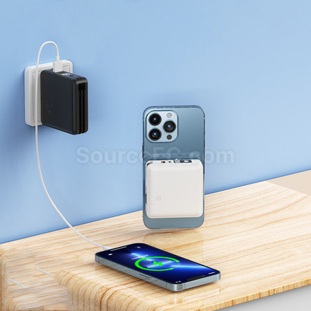 禮品訂造自帶線無線充移動電源紀念品