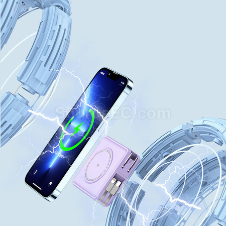 禮品訂造自帶線無線充移動電源紀念品