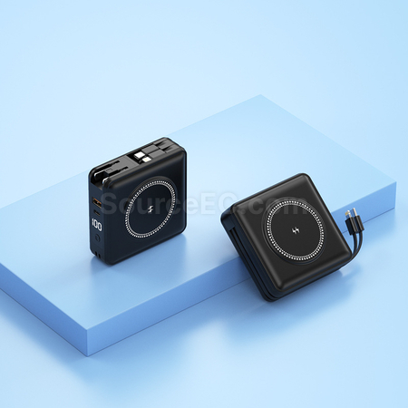 禮品訂造自帶線無線充移動電源紀念品