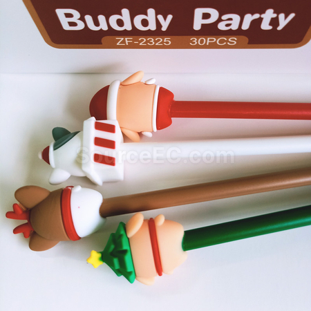 禮品訂造可愛聖誕按壓中性筆紀念品