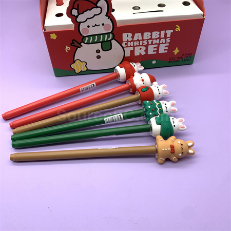 禮品訂造可愛聖誕按壓中性筆紀念品