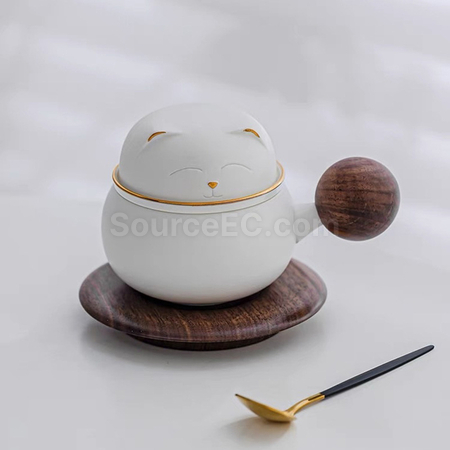 禮品訂造招財貓陶瓷杯紀念品