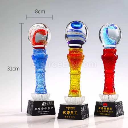 禮品訂造琉璃水晶獎座紀念品