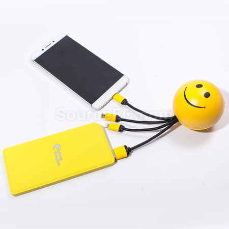 禮品訂造壓力球一拖三充電線紀念品