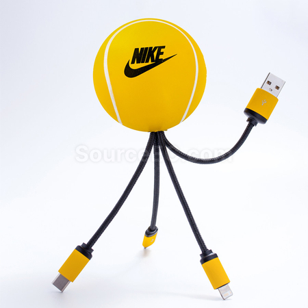 禮品訂造壓力球一拖三充電線紀念品