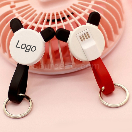 禮品訂造小熊貓卡通數據充電線紀念品