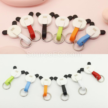 禮品訂造小熊貓卡通數據充電線紀念品