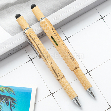 禮品訂造六合一竹子工具筆紀念品