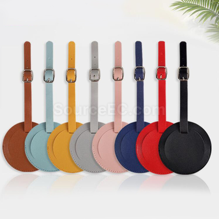 禮品訂造圓形PU行李牌紀念品