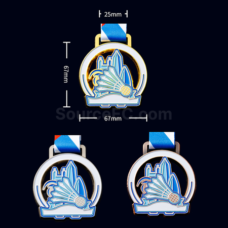 禮品訂造羽毛球金屬獎牌紀念品