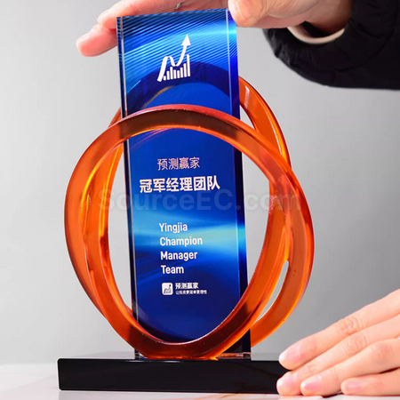 禮品訂造樹脂水晶獎座紀念品