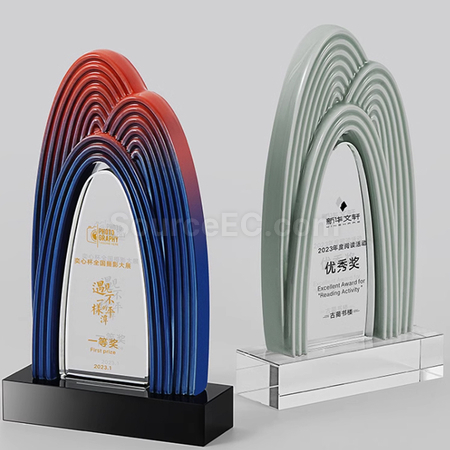 禮品訂造陶瓷水晶獎座紀念品