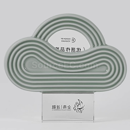 禮品訂造陶瓷水晶獎座紀念品