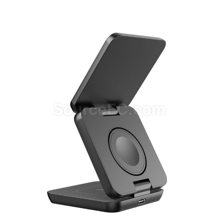 禮品訂造折疊式無線磁吸三合一充電器紀念品