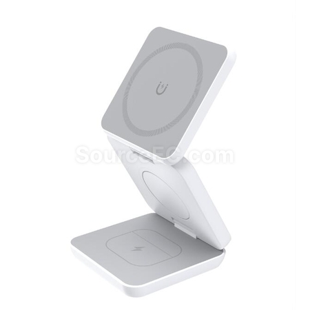 禮品訂造折疊式無線磁吸三合一充電器紀念品