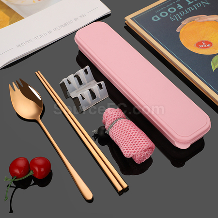 禮品訂造二合一勺叉筷子餐具紀念品