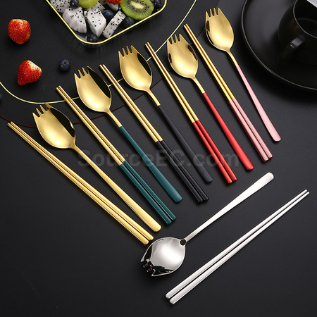 禮品訂造二合一勺叉筷子餐具紀念品