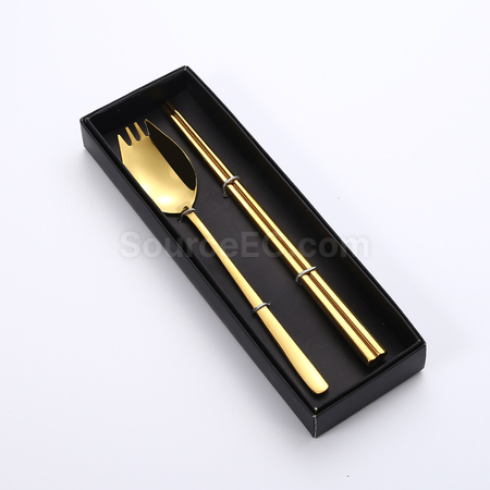 禮品訂造二合一勺叉筷子餐具紀念品