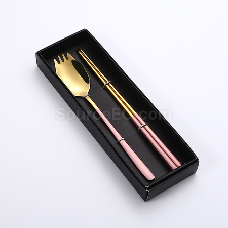 禮品訂造二合一勺叉筷子餐具紀念品