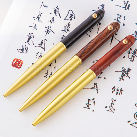 禮品訂造銅木質商務寶珠筆紀念品