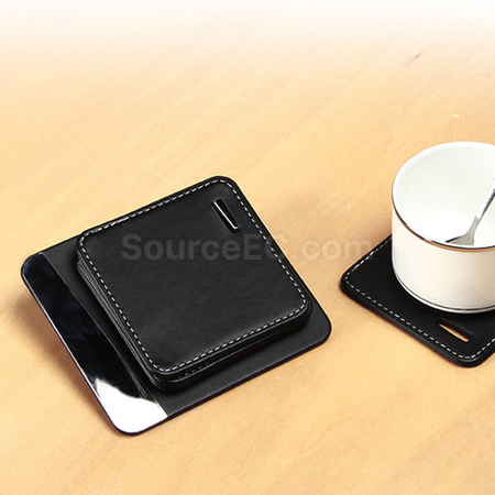 禮品訂造PU皮革杯墊套裝紀念品