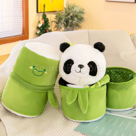 禮品訂造熊貓抱竹子玩偶紀念品