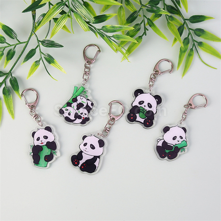禮品訂造熊貓壓克力鑰匙扣紀念品