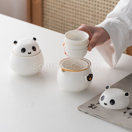 禮品訂造熊貓便攜旅行茶具紀念品