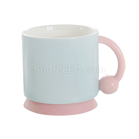 禮品訂造矽膠底防滑陶瓷杯紀念品