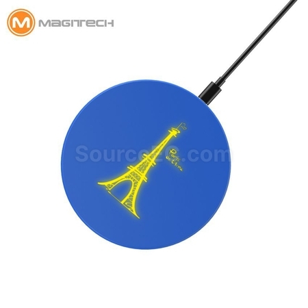 禮品訂造超薄發光logo手機無線充電器紀念品