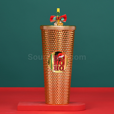 禮品訂造710ML聖誕吸管杯紀念品