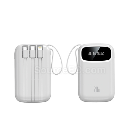 禮品訂造3C認證自帶線移動電源紀念品