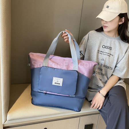 禮品訂造大容量拼色摺疊旅行包紀念品