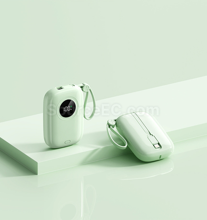 禮品訂造便攜式自帶線手提快充移動電源紀念品