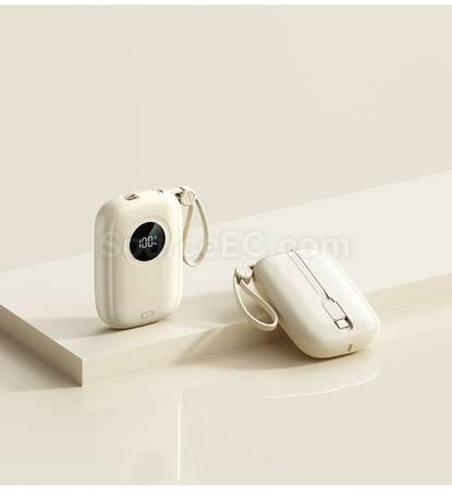禮品訂造便攜式自帶線手提快充移動電源紀念品