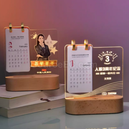 禮品訂造創意發光小夜燈檯曆獎座紀念品