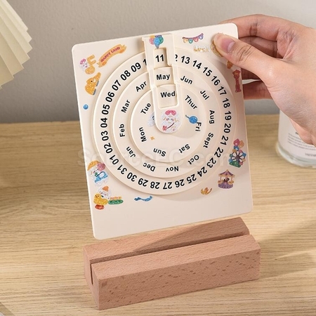 禮品訂造簡約轉盤萬年曆紀念品